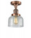 Bell - 1 Light - 8 inch - Antique Copper - Semi-Flush Mount (3442|517-1CH-AC-G74-LED)