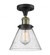 Cone - 1 Light - 8 inch - Black Antique Brass - Semi-Flush Mount (3442|517-1CH-BAB-G44-LED)
