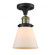 Cone - 1 Light - 7 inch - Black Antique Brass - Semi-Flush Mount (3442|517-1CH-BAB-G61)