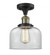Bell - 1 Light - 8 inch - Black Antique Brass - Semi-Flush Mount (3442|517-1CH-BAB-G72)