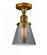 Cone - 1 Light - 7 inch - Brushed Brass - Semi-Flush Mount (3442|517-1CH-BB-G63-LED)