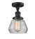 Fulton - 1 Light - 7 inch - Matte Black - Semi-Flush Mount (3442|517-1CH-BK-G172)