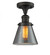Cone - 1 Light - 7 inch - Oil Rubbed Bronze - Semi-Flush Mount (3442|517-1CH-OB-G63-LED)