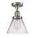 Cone - 1 Light - 8 inch - Brushed Satin Nickel - Semi-Flush Mount (3442|517-1CH-SN-G42-LED)