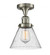 Cone - 1 Light - 8 inch - Brushed Satin Nickel - Semi-Flush Mount (3442|517-1CH-SN-G44-LED)