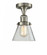 Cone - 1 Light - 7 inch - Brushed Satin Nickel - Semi-Flush Mount (3442|517-1CH-SN-G62-LED)