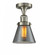 Cone - 1 Light - 7 inch - Brushed Satin Nickel - Semi-Flush Mount (3442|517-1CH-SN-G63-LED)