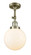 Beacon - 1 Light - 8 inch - Antique Brass - Adjustable Semi-Flush Mount (3442|201F-AB-G201-8-LED)