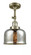 Bell - 1 Light - 8 inch - Antique Brass - Adjustable Semi-Flush Mount (3442|201F-AB-G78)
