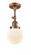 Beacon - 1 Light - 6 inch - Antique Copper - Adjustable Semi-Flush Mount (3442|201F-AC-G201-6-LED)