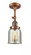 Bell - 1 Light - 5 inch - Antique Copper - Adjustable Semi-Flush Mount (3442|201F-AC-G58)