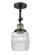 Colton - 1 Light - 6 inch - Black Antique Brass - Adjustable Semi-Flush Mount (3442|201F-BAB-G302-LED)