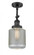 Stanton - 1 Light - 6 inch - Matte Black - Adjustable Semi-Flush Mount (3442|201F-BK-G262-LED)