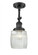 Colton - 1 Light - 6 inch - Matte Black - Adjustable Semi-Flush Mount (3442|201F-BK-G302)