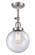 Beacon - 1 Light - 8 inch - Brushed Satin Nickel - Adjustable Semi-Flush Mount (3442|201F-SN-G204-8)