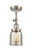 Bell - 1 Light - 5 inch - Brushed Satin Nickel - Adjustable Semi-Flush Mount (3442|201F-SN-G58)