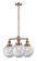 Beacon - 3 Light - 22 inch - Antique Copper - Stem Hung - Chandelier (3442|207-AC-G202-8)