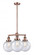 Beacon - 3 Light - 22 inch - Antique Copper - Stem Hung - Chandelier (3442|207-AC-G204-8)