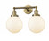 Beacon - 2 Light - 19 inch - Brushed Brass - Adjustable Bath Vanity Light (3442|208-BB-G201-8-LED)