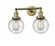 Beacon - 2 Light - 17 inch - Brushed Brass - Adjustable Bath Vanity Light (3442|208-BB-G204-6-LED)