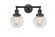 Beacon - 2 Light - 17 inch - Matte Black - Adjustable Bath Vanity Light (3442|208-BK-G202-6)