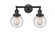 Beacon - 2 Light - 17 inch - Matte Black - Adjustable Bath Vanity Light (3442|208-BK-G204-6-LED)