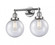 Beacon - 2 Light - 19 inch - Polished Chrome - Adjustable Bath Vanity Light (3442|208-PC-G204-8)