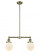 Beacon - 2 Light - 23 inch - Antique Brass - Stem Hung - Adjustable Island Light (3442|209-AB-G201-6-LED)