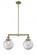 Beacon - 2 Light - 25 inch - Antique Brass - Stem Hung - Adjustable Island Light (3442|209-AB-G202-8-LED)