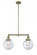 Beacon - 2 Light - 25 inch - Antique Brass - Stem Hung - Adjustable Island Light (3442|209-AB-G204-8)