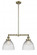 Seneca Falls - 2 Light - 21 inch - Antique Brass - Stem Hung - Adjustable Island Light (3442|209-AB-G222-LED)