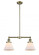 Cone - 2 Light - 21 inch - Antique Brass - Stem Hung - Adjustable Island Light (3442|209-AB-G41)