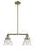 Cone - 2 Light - 21 inch - Antique Brass - Stem Hung - Adjustable Island Light (3442|209-AB-G42)