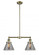 Cone - 2 Light - 21 inch - Antique Brass - Stem Hung - Adjustable Island Light (3442|209-AB-G43)