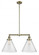 Cone - 2 Light - 21 inch - Antique Brass - Stem Hung - Adjustable Island Light (3442|209-AB-G44-L-LED)