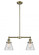 Cone - 2 Light - 21 inch - Antique Brass - Stem Hung - Adjustable Island Light (3442|209-AB-G62-LED)