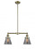 Cone - 2 Light - 21 inch - Antique Brass - Stem Hung - Adjustable Island Light (3442|209-AB-G63-LED)
