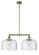 Bell - 2 Light - 21 inch - Antique Brass - Stem Hung - Adjustable Island Light (3442|209-AB-G72-L-LED)