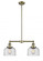 Bell - 2 Light - 21 inch - Antique Brass - Stem Hung - Island Light (3442|209-AB-G74-LED)