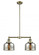 Bell - 2 Light - 24 inch - Antique Brass - Stem Hung - Adjustable Island Light (3442|209-AB-G78)