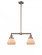 Fulton - 2 Light - 21 inch - Antique Copper - Stem Hung - Island Light (3442|209-AC-G171-LED)