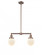 Beacon - 2 Light - 23 inch - Antique Copper - Stem Hung - Adjustable Island Light (3442|209-AC-G201-6-LED)