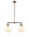 Beacon - 2 Light - 25 inch - Antique Copper - Stem Hung - Adjustable Island Light (3442|209-AC-G201-8-LED)