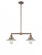 Halophane - 2 Light - 21 inch - Antique Copper - Stem Hung - Adjustable Island Light (3442|209-AC-G2-LED)