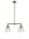 Cone - 2 Light - 21 inch - Antique Copper - Stem Hung - Adjustable Island Light (3442|209-AC-G42-LED)