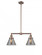 Cone - 2 Light - 21 inch - Antique Copper - Stem Hung - Adjustable Island Light (3442|209-AC-G43)