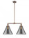 Cone - 2 Light - 21 inch - Antique Copper - Stem Hung - Adjustable Island Light (3442|209-AC-G43-L-LED)
