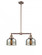 Bell - 2 Light - 24 inch - Antique Copper - Stem Hung - Adjustable Island Light (3442|209-AC-G78)