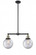 Beacon - 2 Light - 25 inch - Black Antique Brass - Stem Hung - Adjustable Island Light (3442|209-BAB-G202-8-LED)