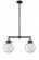 Beacon - 2 Light - 25 inch - Black Antique Brass - Stem Hung - Adjustable Island Light (3442|209-BAB-G204-8)